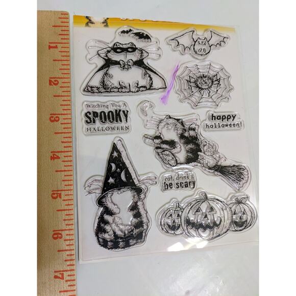 2009 Penny Black Spooky Card Craft Cling Scrapbook Halloween Stamps Dracula - Picture 3 of 8